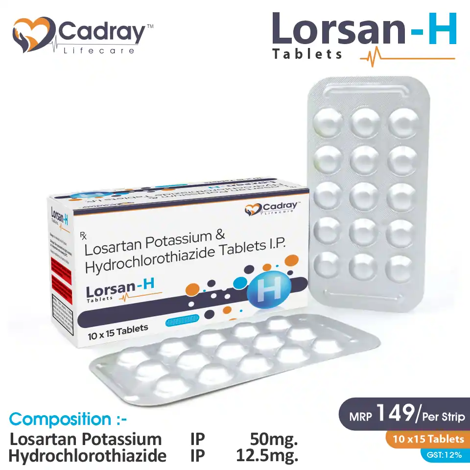 Losartan 50mg + Hydrochlorothiazide 12.5mg | Antihypertensive | Best price for PCD Pharma Franchise in Assam